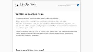 
                            12. Jano Login Noipa - Le Opinioni