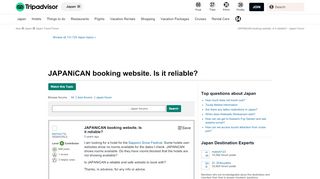 
                            8. JAPANiCAN booking website. Is it reliable? - Japan Forum - TripAdvisor