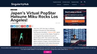 
                            11. Japan's Virtual PopStar Hatsune Miku Rocks Los Angeles!