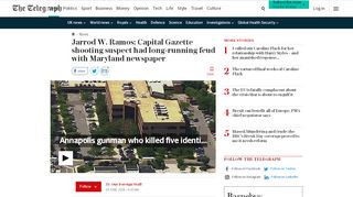 
                            7. Jarrod W. Ramos: Capital Gazette shooting suspect had long ...