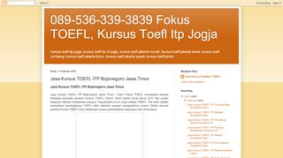 
                            11. Jasa Kursus TOEFL ITP Bojonegoro Jawa Timur - 089-536-339-3839 ...