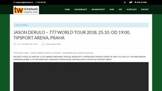 
                            10. Jason Derulo - 777 World Tour 2018, 25.10. od 19:00, Tipsport Arena ...