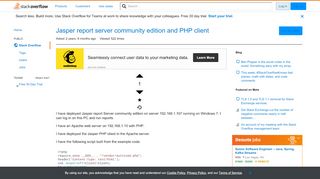 
                            11. Jasper report server community edition and PHP client - Stack Overflow