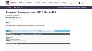 
                            8. Jaspersoft login page error HTTP Status 404 - CA Knowledge