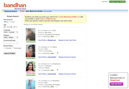 
                            8. Jatav Matrimony. Jatav Brides. 10,000+ Matching Profiles. - Bandhan ...