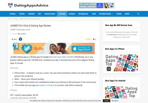 
                            12. JAUMO dating app review (users' comments and experts' review)