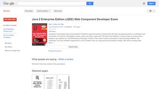 
                            5. Java 2 Enterprise Edition (J2EE) Web Component Developer Exam - Google Books Result