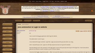 
                            6. Java automation to Login to website (Java in General forum at ...