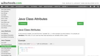 
                            7. Java Class Attributes - W3Schools