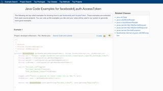 
                            6. Java Code Examples facebook4j.auth.AccessToken - Program Creek