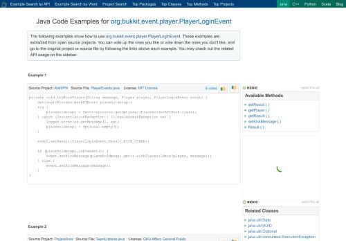 
                            9. Java Code Examples org.bukkit.event.player.PlayerLoginEvent