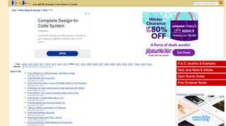 
                            8. Java > Daily News & Articles > 2012 > 11 _ Java API By Example ...