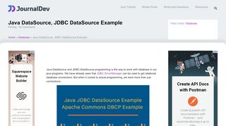 
                            4. Java DataSource, JDBC DataSource Example - JournalDev