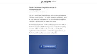 
                            10. Java Facebook Login with OAuth Authentication - Javapapers