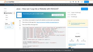 
                            1. Java – How can I Log into a Website with HtmlUnit? - Stack Overflow