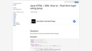 
                            5. Java HTML / XML How to - Post form login using jsoup - Java2s