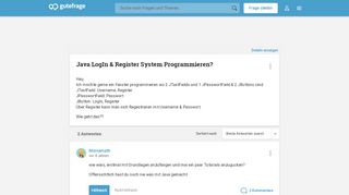 
                            3. Java LogIn & Register System Programmieren? - Gutefrage