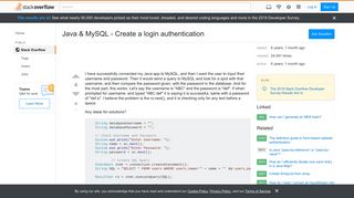 
                            3. Java & MySQL - Create a login authentication - Stack Overflow