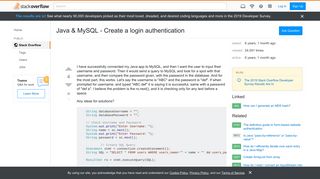 
                            5. Java & MySQL - Create a login authentication - Stack Overflow