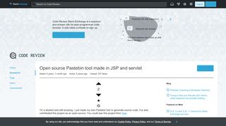 
                            7. java - Open source Pastebin tool made in JSP and servlet - Code ...