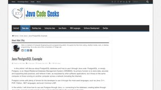 
                            4. Java PostgreSQL Example | Examples Java Code Geeks - 2019