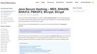 
                            9. Java Secure Hashing - MD5, SHA256, SHA512, PBKDF2, BCrypt ...