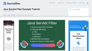 
                            2. Java Servlet Filter Example Tutorial - JournalDev