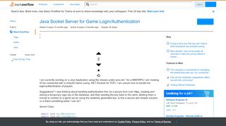 
                            3. Java Socket Server for Game Login/Authentication - Stack Overflow