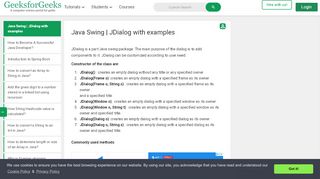 
                            7. Java Swing | JDialog with examples - GeeksforGeeks
