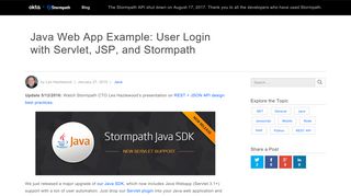 
                            3. Java Web App Example: User Login with Servlet, JSP, and Stormpath