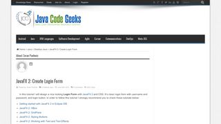 
                            10. JavaFX 2: Create Login Form | Java Code Geeks - 2019