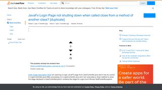 
                            11. JavaFx Login Page not shutting down when called close from a ...