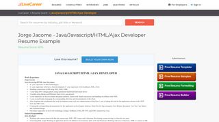 
                            6. Java/Javascript/HTML/Ajax Developer Resume Example (Jorge ...