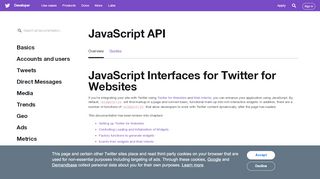 
                            11. JavaScript API — Twitter Developers
