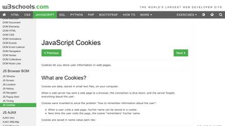 
                            2. JavaScript Cookies - W3Schools