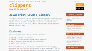 
                            13. Javascript Crypto Library - Clipperz online password manager
