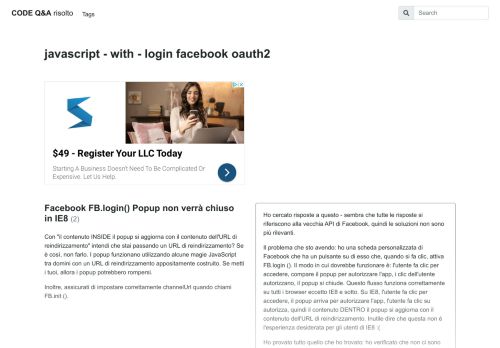 
                            9. javascript - Facebook FB.login () Popup non verrà chiuso in IE8 ...