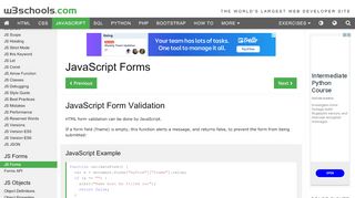 
                            4. JavaScript Form Validation - W3Schools