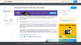 
                            8. javascript - Implement Facebook API login with reactjs - Stack Overflow