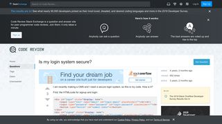 
                            2. javascript - Is my login system secure? - Code Review Stack Exchange