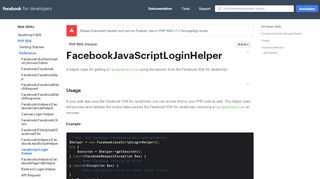 
                            8. JavaScript Login Helper - Web SDKs - Facebook for Developers
