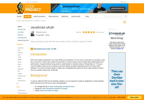 
                            10. JavaScript oAuth - CodeProject