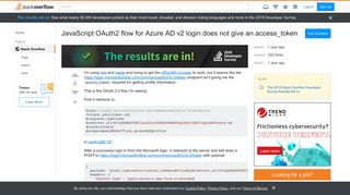 
                            9. JavaScript OAuth2 flow for Azure AD v2 login does not give an ...