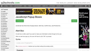 
                            1. JavaScript Popup Boxes - W3Schools