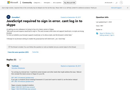 
                            2. JavaScript required to sign in error. cant log in to skype ...