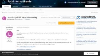 
                            6. JavaScript RSA Verschlüsselung - Webdesign - Fachinformatiker.de