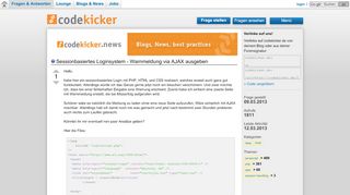 
                            4. {Javascript} Sessionbasiertes Loginsystem - Warnmeldung via AJAX ...