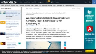 
                            6. JavaScript statt Xamarin, Toast & Windows 10 für Raspberry Pi