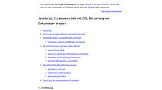 
                            4. JavaScript: Zusammenarbeit mit CSS, Darstellung von Dokumenten ...