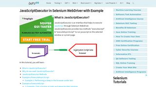 
                            10. JavaScriptExecutor in Selenium WebDriver with Example - Guru99